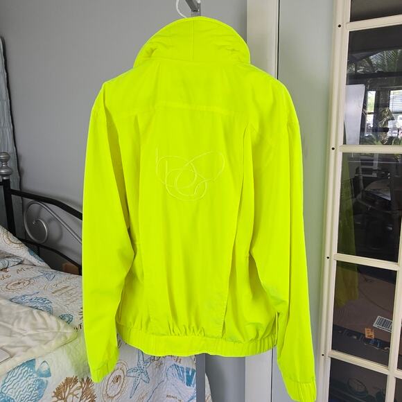 Vintage Neon Yellow Ski Jacket Bobbie Burns Size XL Removable Shoulder Pads - Picture 2 of 14